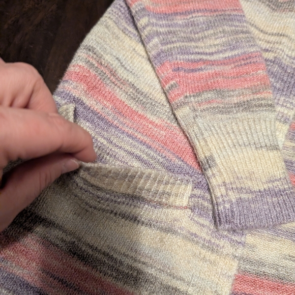 Lucky Brand Oversized Open-Front Cardigan, Women's Small, Pink/Purple SOFT - Picture 2 of 6